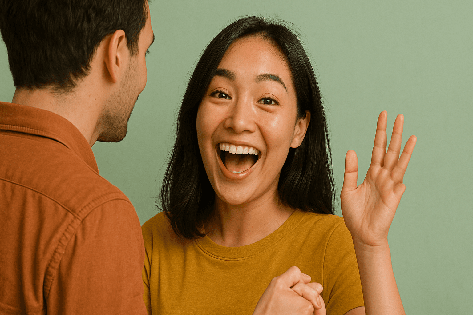 A group of friends laughing together